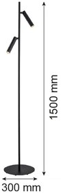Argon 7082 - Stojacia lampa TORRE 2xG9/6W/230V čierna