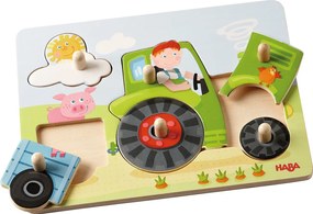 Drevené vkladacie skladačky (puzzle) - traktor – 6 dielov