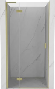 Mexen Mist-H L, 1-krídlové sprchové dvere ľavé 70 cm, číre sklo, zlatý matný profil, 8A5L-070-000-55-00-L
