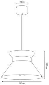 Luster na lanku NORGE 1xE27/15W/230V čierna/zlatá