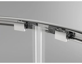 Mexen Exo, asymetrický sprchový kút s posuvnými dverami 90 x 90 cm, 6mm číre sklo, chrómový profil, 8132-090-090-01-00