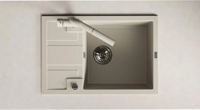 Laveo Barbados, 1-komorový granitový drez 650x440x215 mm, béžová, LAV-SBB_413T
