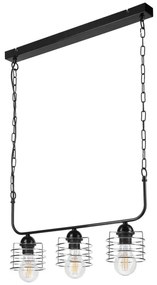 Luster na reťazi MORGAN 3xE27/60W/230V čierna/chróm