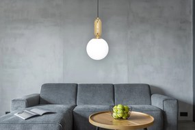 Toolight Toolight, Kovová stropná lampa sklenená APP474-1CP, zlatá, OSW-00606