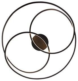 Stropné svietidlo čierne 78 cm vrátane LED 3-stupňového stmievača - Rowin