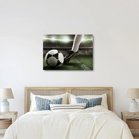 Sklenený obraz - Futbalová lopta (70x50 cm)