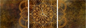 Obraz - Mandala radosti (s hodinami) (90x30 cm)