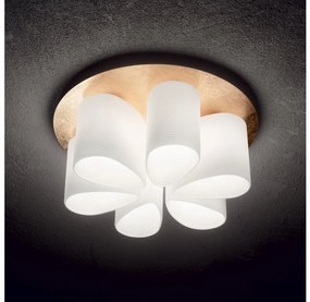 Ideal Lux - Stropné svietidlo DAISY 6xE27/52W/230V pr. 60 cm zlatá/biela