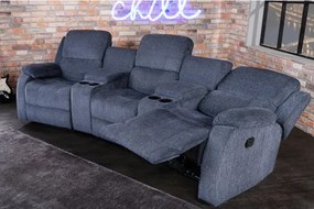 Sedacia súprava Relax 42814 Hollywood 3-sedenie Tmavošedá látka - Komfort-nábytok