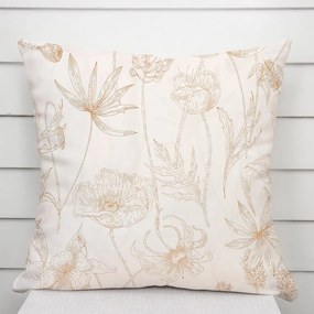 Biante Bavlnená obliečka na vankúš Sandra SA-425 Hnedé listy na smotanovom 60 x 60 cm