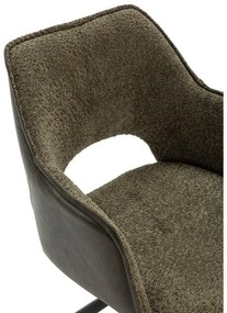 Zelené čalúnené jedálenské kreslá v súprave s podrúčkami 2 ks Mariel – Marckeric