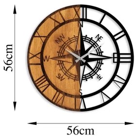 Nástenné hodiny pr. 56 cm 1xAA drevo/kov