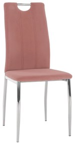 Kondela Jedálenská stolička, ružová Velvet látka/chróm, OLIVA NEW 70792