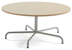 Stôl PLURAL, Ø1300x600 mm, HPL - breza, strieborná