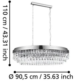 Eglo 39494 - Luster na reťazi VALPARAISO 10xE14/40W/230V lesklý chróm