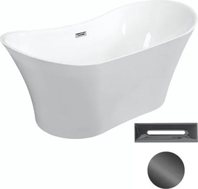 Besco Akrylátová voľne stojaca vaňa Amber 170x80 BESCO-Typ výpuste: Click-Clack s prepadom, grafit, BESCO-Rozmery: 170x80, BESCO-Farba: Biela