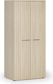 Kancelárska policová skriňa PRIMO WOOD s dverami, 800 x 500 x 1781 mm, dub prírodný