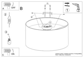 Sollux Lighting Stropné svietidlo TELESTO biela/tmavohnedá