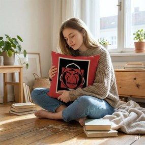 Dekoračný vankúš Dom z papiera - Money Heist – motív Dali Mask - 40x40 cm