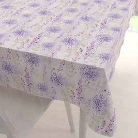 Biante Dekoračný obdĺžnikový obrus PML-069 Fialové kvety na bielom 120x200 cm