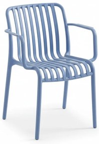 Plastová stolička TREGO s opierkami, modrá