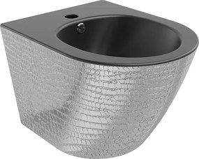 Mexen Lena závesný bidet, čierna matná/strieborný vzor šupiny - 35224872