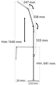 LED Stmievateľná dotyková stojacia lampa FERRARA LED/13W/230V 3000/4000/6000K