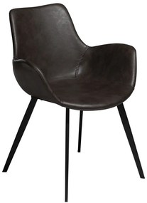 Tmavosivé čalúnené jedálenské kreslo s podrúčkami Hype – DAN-FORM Denmark