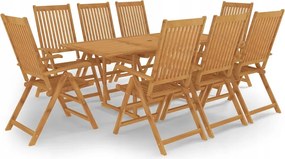 vidaXL 9-dielna záhradná jedálenská súprava tíkový masív