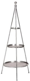 Autronic BONTEC Stojan kovový - 3 poschodový, strieborný Farba: Strieborná