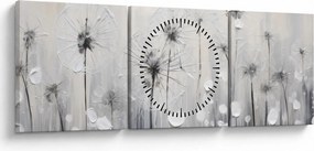 Obraz - Púpavy, maľba (s hodinami) (90x30 cm)