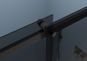 Cerano Santoro, sprchovací kút s posuvnými dverami 100(dvere) x 80(stena) x 195 cm, 6mm šedé sklo, čierny profil, CER-CER-425101