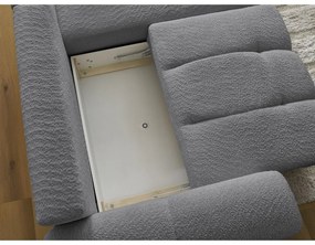 Sivá rozkladacia/s úložným priestorom rohová pohovka z textílie buklé (pravý roh/s leňoškou) Roxelane – Bobochic Paris