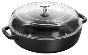 Staub liatinový kastról so sklenenou pokrievkou Braiser 24 cm, čierny, 12722423