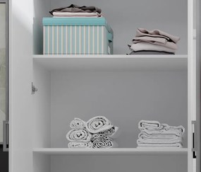 Šatníková skriňa Ivar, 180 cm, biela/grafit