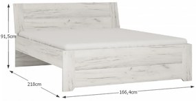 Kondela Spálňový komplet, (skriňa, posteľ 160x200, 2x nočný stolík), biela craft, ANGEL