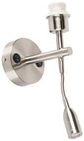 Nástenná lampa z ocele vrátane LED lampy na čítanie s vypínačom - Combi
