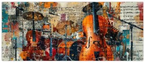 Obraz - Hudobné nástroje (120x50 cm)