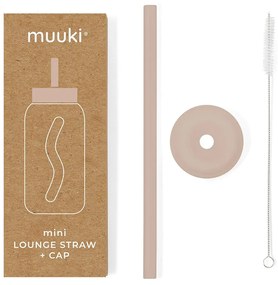 Silikónová slamka s čistiacou kefkou/s viečkom Desert Rose – Muuki