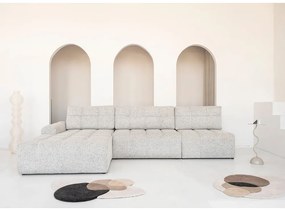 Béžová rozkladacia modulárna rohová pohovka s úložným priestorom (ľavý roh) Lulu – Miuform