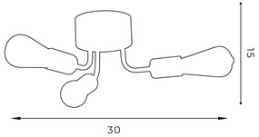 Prisadený luster BRENDA 3xE27/60W/230V čierna/zlatá