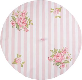 Bavlnená okrúhla utierka s kvetmi ruže Sweet Roses - Ø 80cm