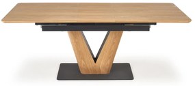 Rozkladací jedálenský stôl Umberto - dub prírodný / čierna