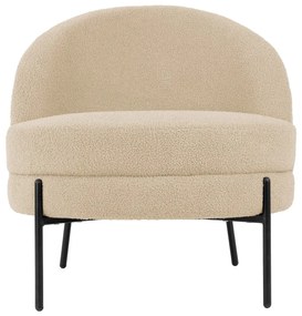 Béžové kreslo z textílie buklé Noble - Leitmotiv