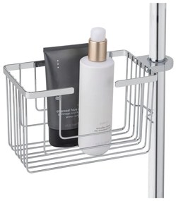 Kúpeľňová polička bez vŕtania z nehrdzavejúcej ocele v lesklej striebornej farbe Valognes – Wenko