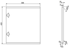 Mexen Rivel, kúpeľňová skrinka 40 cm, 1 dvierka, drážkovaná, orech, 91A21-04047-1-BF86
