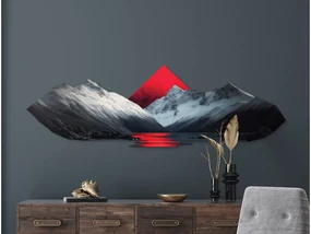 drevko |  Minimalistický obraz Červený horizont  235 x 75 cm