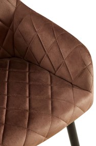 Jedálenská stolička Monett - zamat, B čierny rám - Hnedá