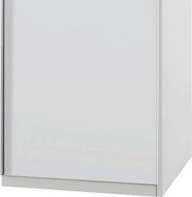 Šatníková skriňa New York D, 45 cm, biela / biely lesk