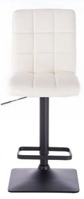 LuxuryForm DESIGN Barová stolička TOLEDO na čiernej hranatej podstave - biela
